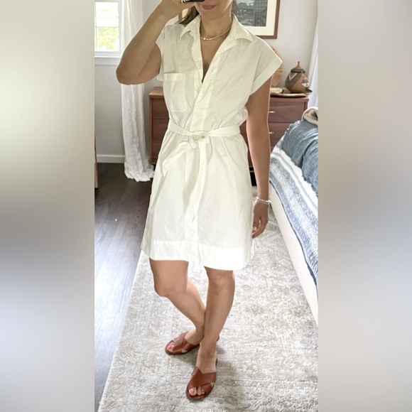 Mott and Bow | White Shirtdress Dress with belt | Medium - Picture 1 of 11